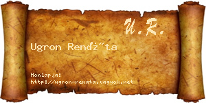 Ugron Renáta névjegykártya